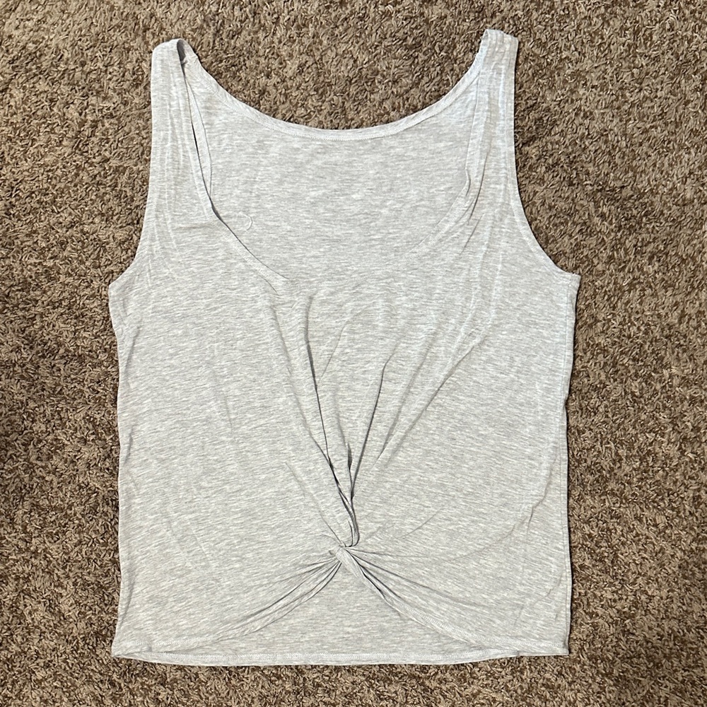 🌙 ZYIA Light Gray Twist Tank Top